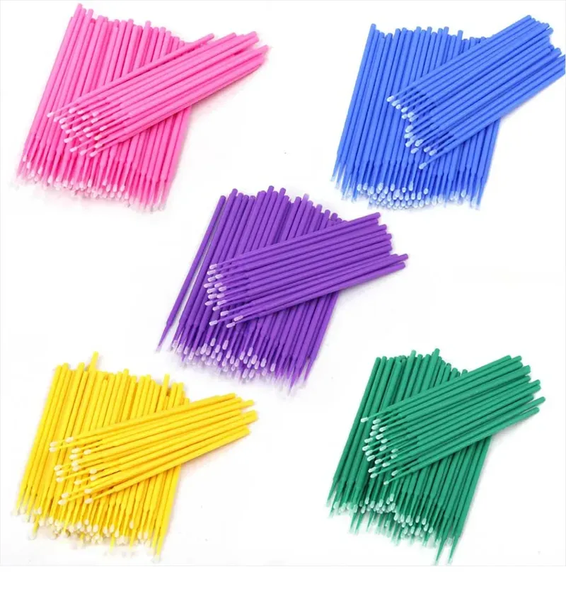 100 Teile/beutel Einweg Wimpern Pinsel Lash Entfernen Tupfer Micro Pinsel MicroBrush Individuelle Wimpern Verlängerung Liefert Make-Up-Tool