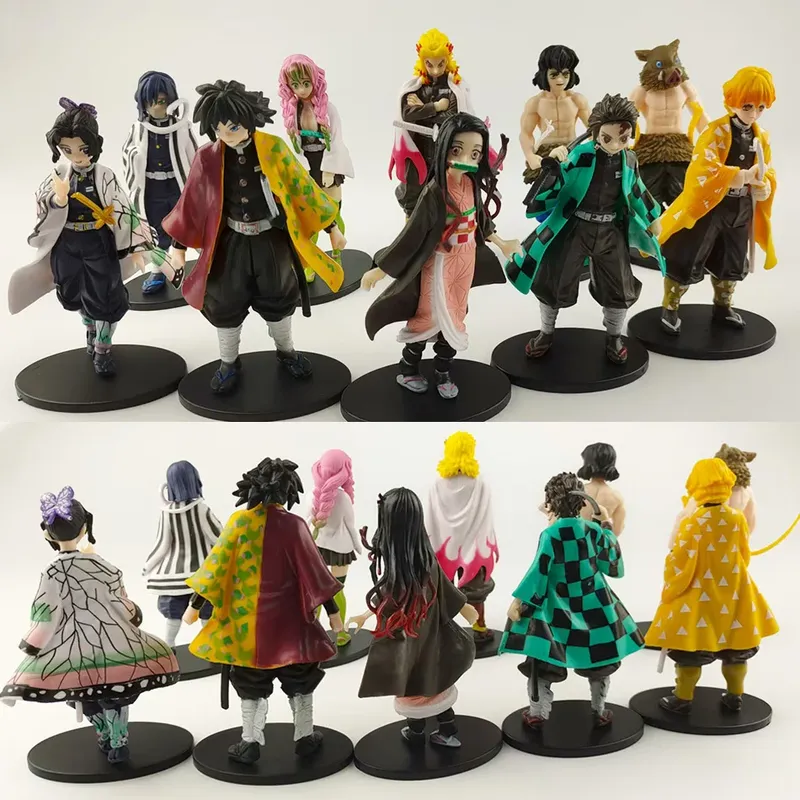 Hot Anime Demon Slayer Demon Slayer: Kimetsu no Yaiba Figur Kamado Tanjiro Acchion Figur Azuma Zenitsu Nezuko Warrior PVC Modell und ys