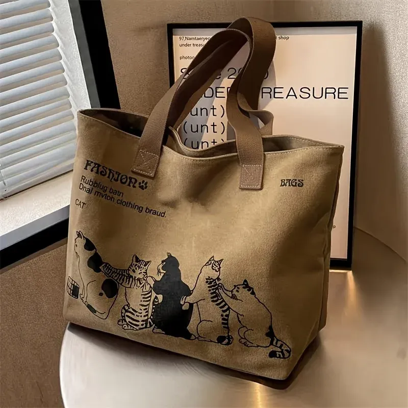 Damen Canvas-Tragetasche Modische Geräumige Langlebige Schultertasche mit Reißverschluss und Klassischem Design Perfekt für die Arbeit
