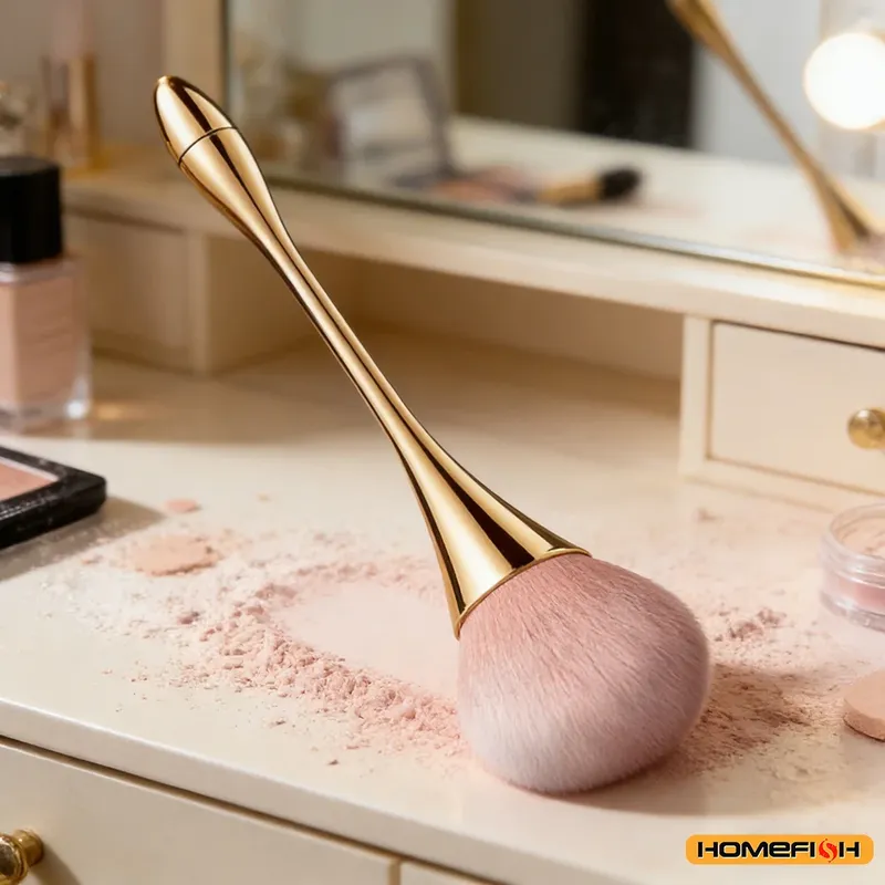 Kleiner Flauschiger Weicher Puderpinsel für Rouge & Fixierpuder, Taillendesign-Schönheitswerkzeug