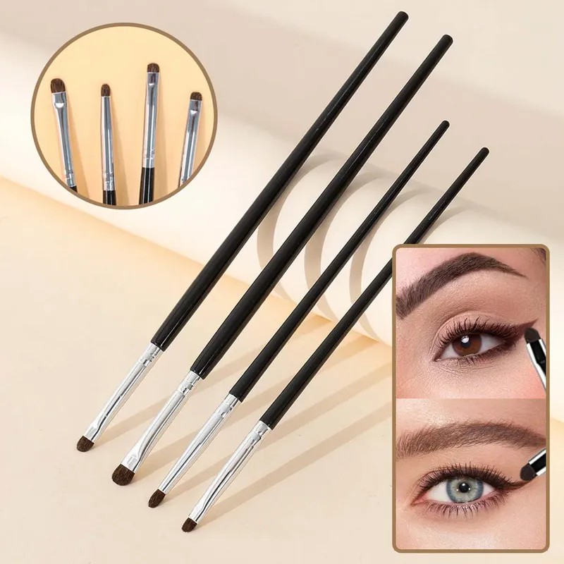 4-teilige Lidschatten-Mischpinsel, Lidschattenpinsel mit Seidenraupendetails, zarte und weiche Make-up-Werkzeuge