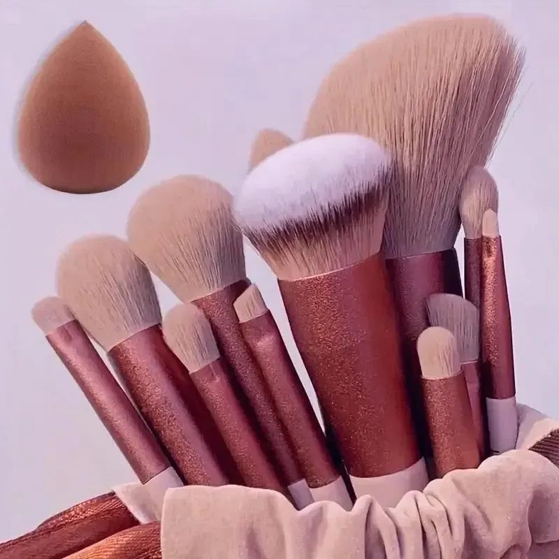 Veganes Make-up-Pinsel-Set – weiche, flauschige Kabuki- und Mischpinsel für Foundation, Konturen und Backen, tierversuchsfreie Salon-Werkzeuge
