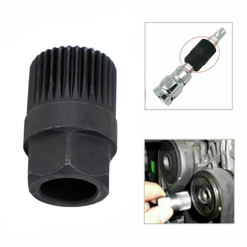 Brandneues Generator-33-Zahn-Kupplungsfreilauf-Riemenscheiben-Entfernungswerkzeug für die Verwendung der Keilriemenscheibe mit T50 TORX 17 * 33 * 30 mm Schwarz
