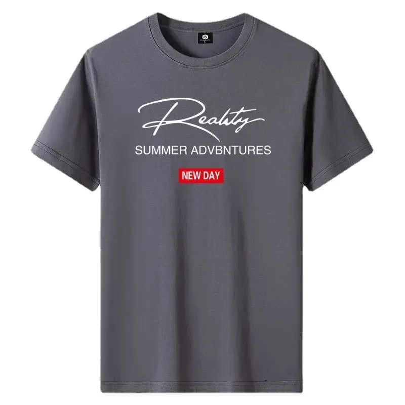 T-Shirt für Männer 2025, Sommer-Männerkleidung, lässig, kurzärmelig, T-Shirts, Harajuku-Grafik, übergroße T-Shirts, 100 % Baumwolle, Paar-Tops