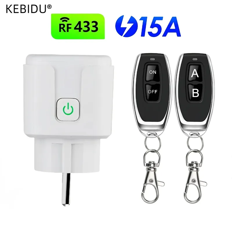 Drahtlose Smart Fernbedienung Steckdose Schalter 220V 4000W 15A EU FR Universal Stecker Fernbedienung EIN AUS Steckdosen für Beleuchtung