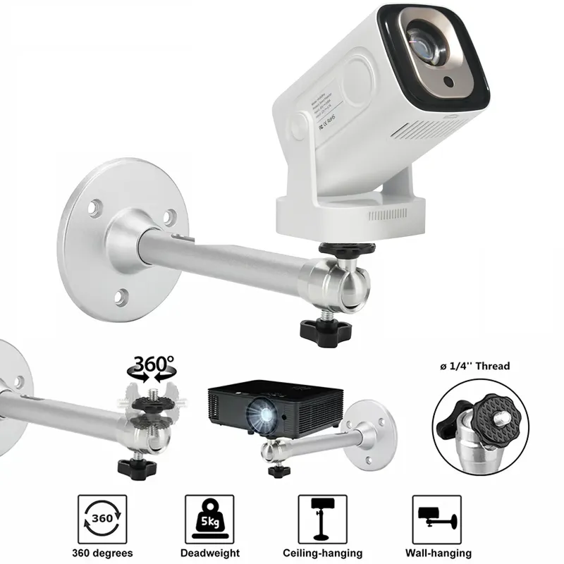 Tragbare Projektorhalterung 360° °   Drehbare Decken- und Wandhalterung, Beamer-Halterung aus Aluminium, passend für HY260 Pro HY320 Beam-Projektor