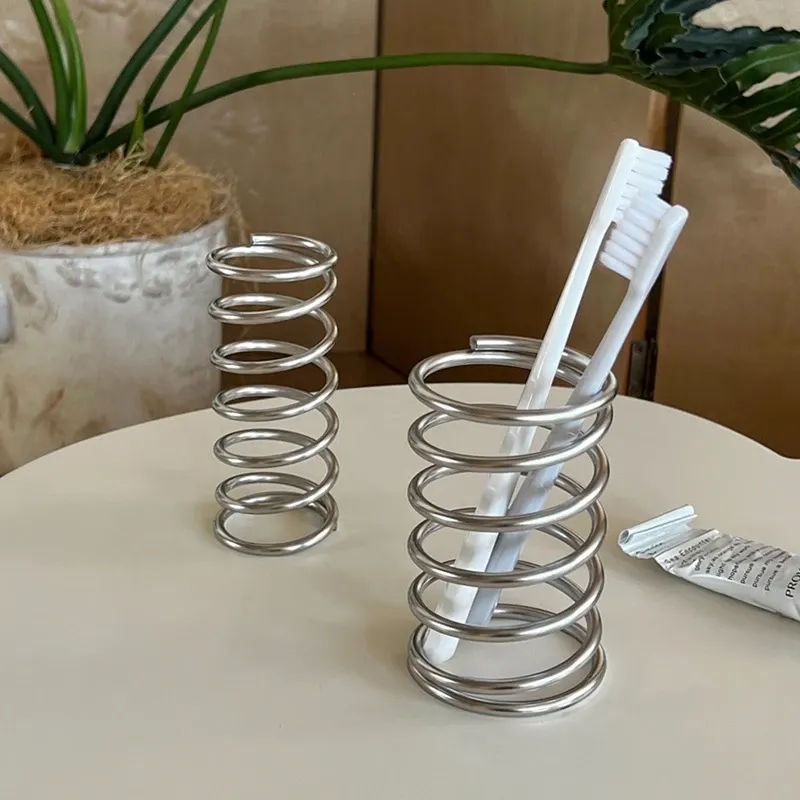 Zahnbürste Edelstahl Halter Metall Bad Zubehör Werkzeug für Zahnpasta Make-Up Pinsel Lagerung Rack Home Dekoration