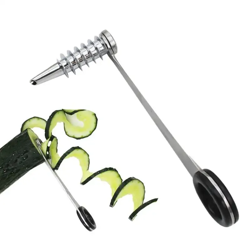 Spiralschneider-Klinge für Gurken, Karotten, Kartoffeln, Gemüse-Spiralmesser, Küchenwerkzeug aus Edelstahl, Handgehaltenes Küchenzubehör