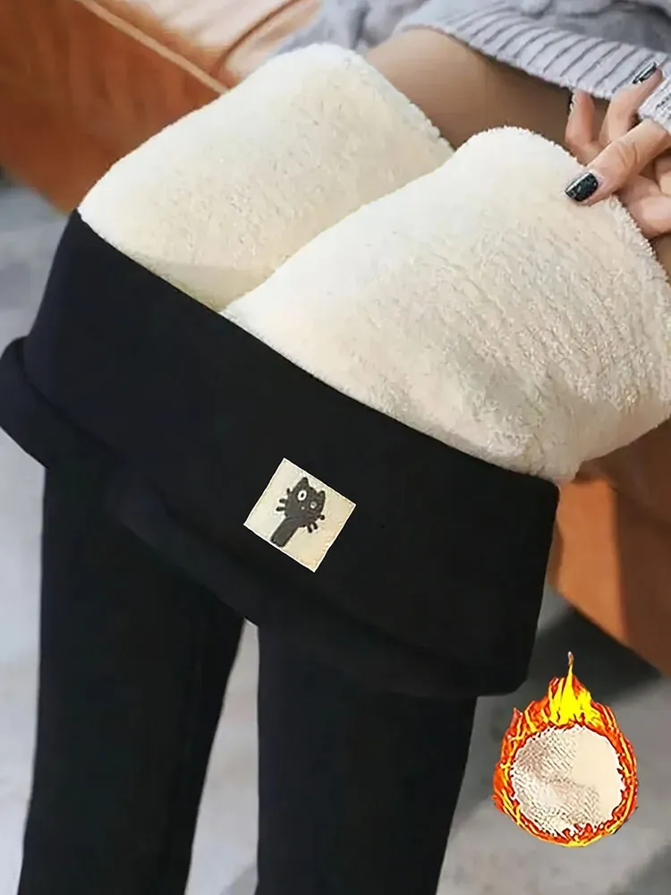 Winter Verdicken Warme Leggings Frauen Lamm Kaschmir Jogger Hohe Taille Fleece Elastische Strumpfhosen Warme Strumpfhosen Hosen Dünne Samt Legging