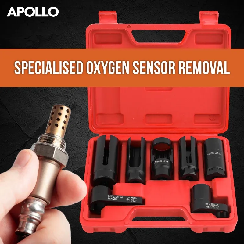 APOLLO 3/5/7/10PC Universal O2 Sauerstoff Lambda Sensor Steckschlüssel Werkzeug Entferner Installer Set box Sauerstoff Sensor Entfernen Tool Kit