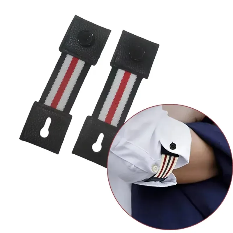 2 Stücke Einstellbare Elastische Armband Hemd Manschettenhalter Männer Frauen Ärmelhalter Manschettenknöpfe Armstulpen Bands Verlängerungsknopf für Mode