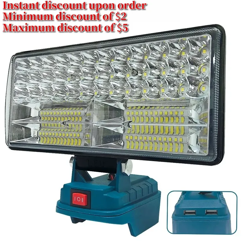 LED Arbeit Licht 3/4/8 Zoll Für Makita 14,4 V 18 V Li-Ion Batterie Lampe Mit USB Outdoor taschenlampe Laterne Camping Notfall Licht