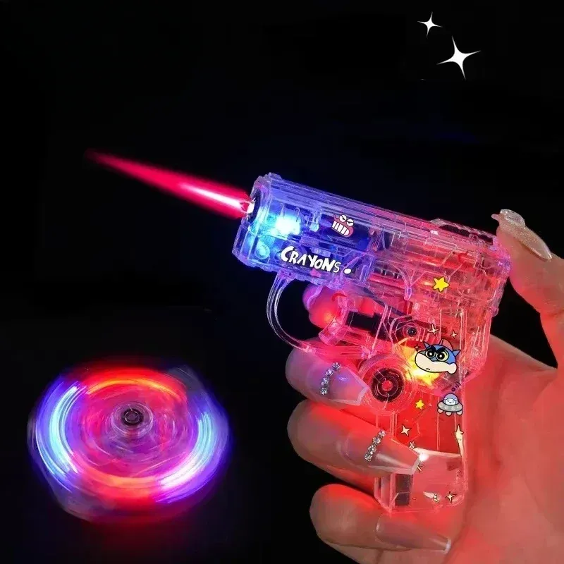 2025 neue Kreative Leuchtende Transparente Gyroskop Feuerzeug 2-in-1 Klapp Rotierenden Dekompression Winddicht Feuerzeug männer geschenk
