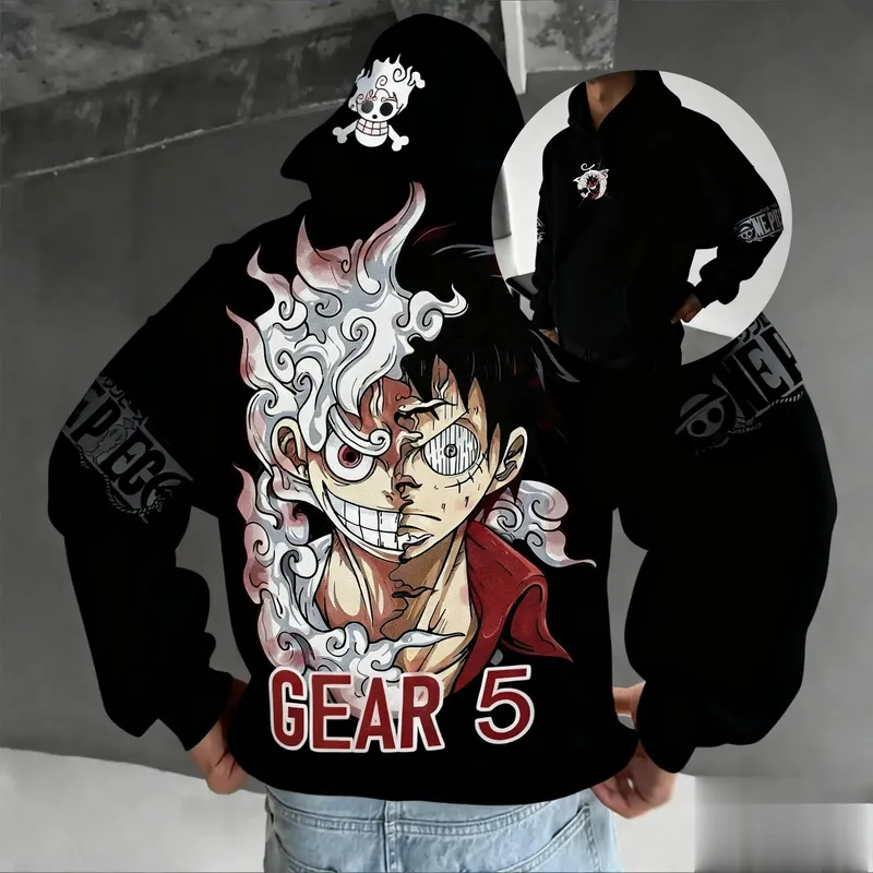 Anime Hoodie Männer Frauen One Piece Luffy Gear 5 Nika Streetwear Casual Pullover Sweatshirt Langarm Tops Herbst Winter Mode - 13.62 EUR