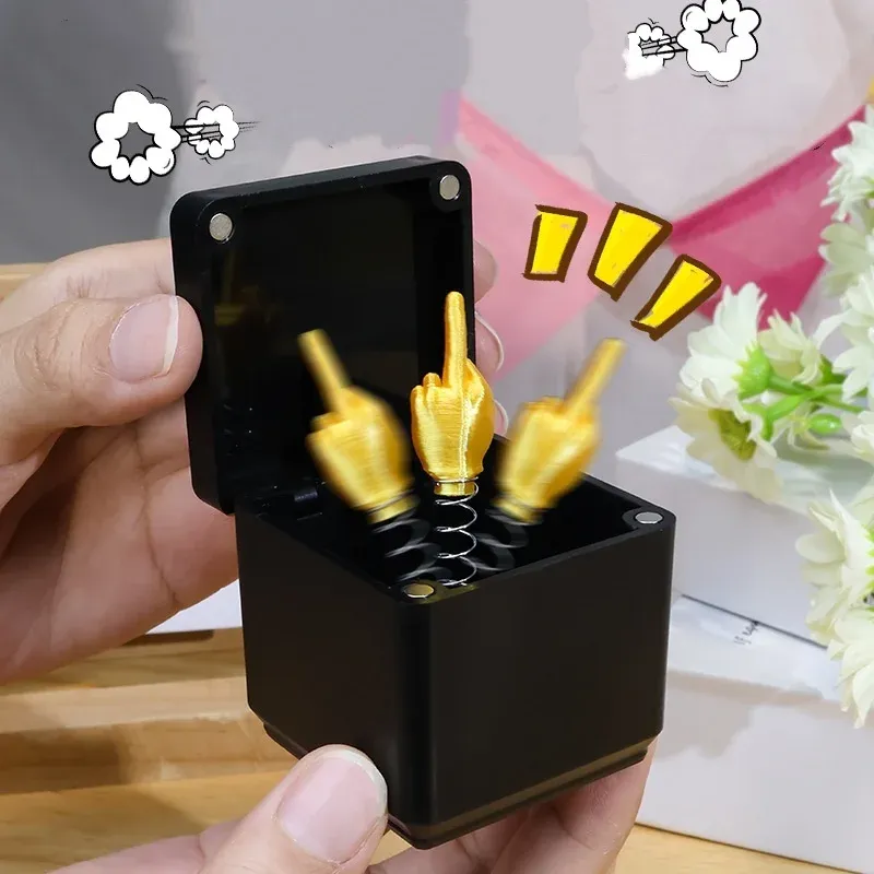 Gebrauchsfertige Pop-up-Streich-Geschenkbox mit mittlerem Finger, Spielzeug, Weihnachtsbaum, Geschenkbox, Halloween-Überraschung, Geschenkbox, Parodie, Mittelfinger