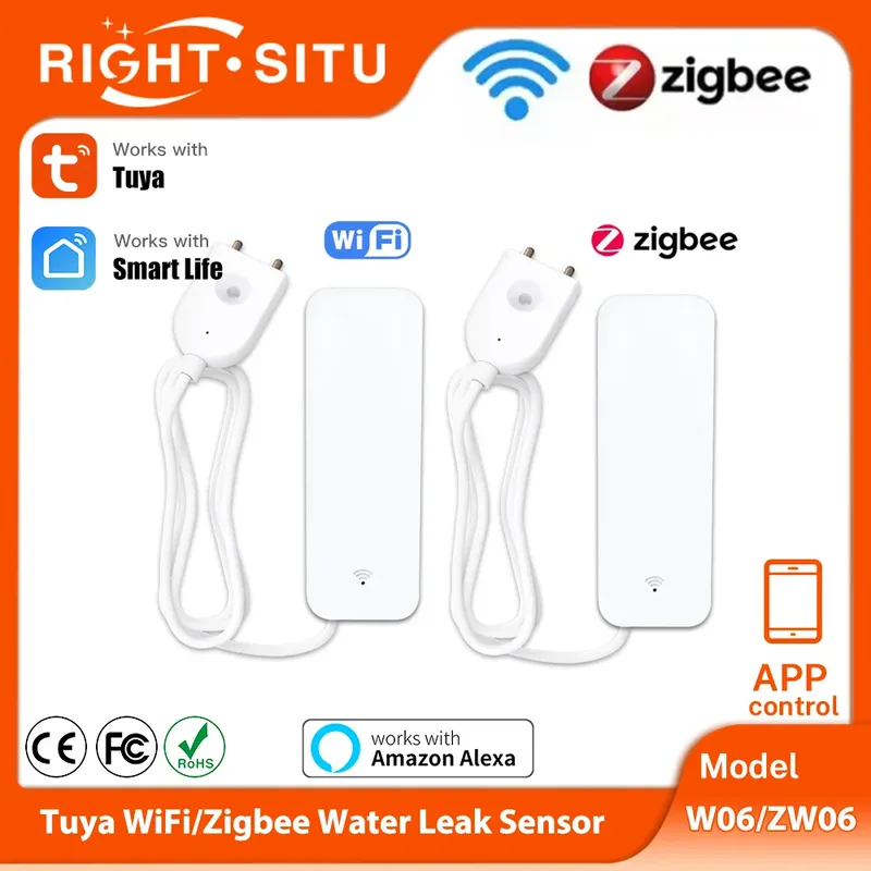 Tuya WiFi Zigbee Wasser Sensor Smart Leck Detektor Flut Wasser Leckage Alarm Wasser Sicherheit Schutz für Smart Home Smart Leben