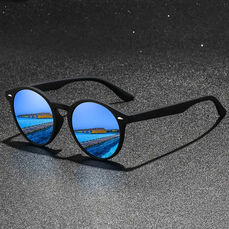 Modische Vintage Runde Sonnenbrille für Damen und Herren Metalldekoration Luxus Markendesigner Sonnenbrillen Blendschutz Retro Eyewear