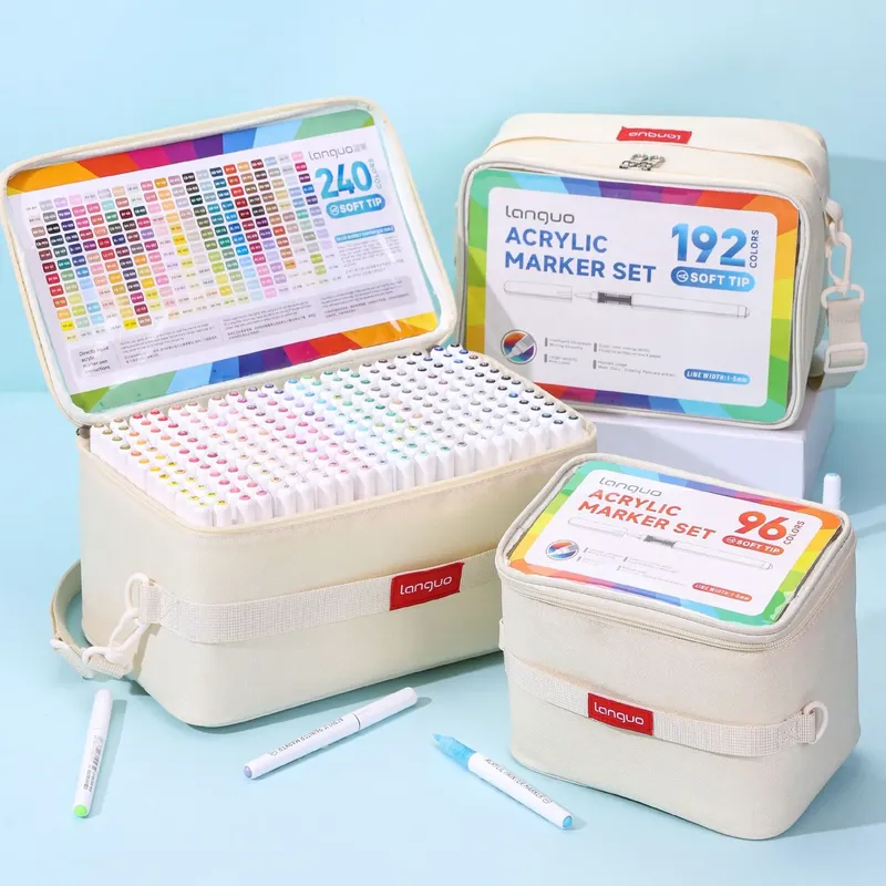 LANGUO 96–268 Farben, direkte Flüssigfarben, Acrylfarben, Pinselmarkierungsstift zum Malen, Stein, DIY, Kunstbedarf, Schreibwaren