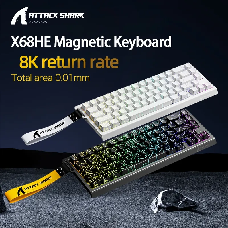 Magnetschalter-Tastatur ATTACK SHARK X68HE X68PRO HE und FREEWOLF F68 Wired F68Pro Wireless für Pro Gaming 0,01 mm Rapid Trigg