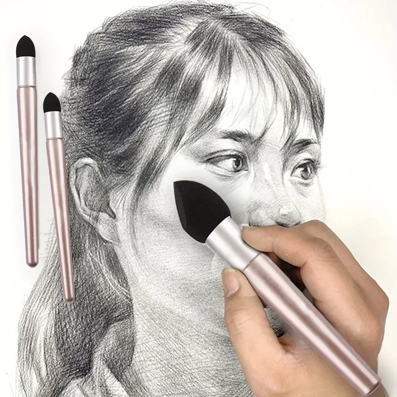 3 Stücke Künstler Mischstift Waschbar Skizze Reiben Schwamm Pinsel Wiederverwendbare Zeichnung Kunst Mixer Korrektur Aufhellung & Highlight
