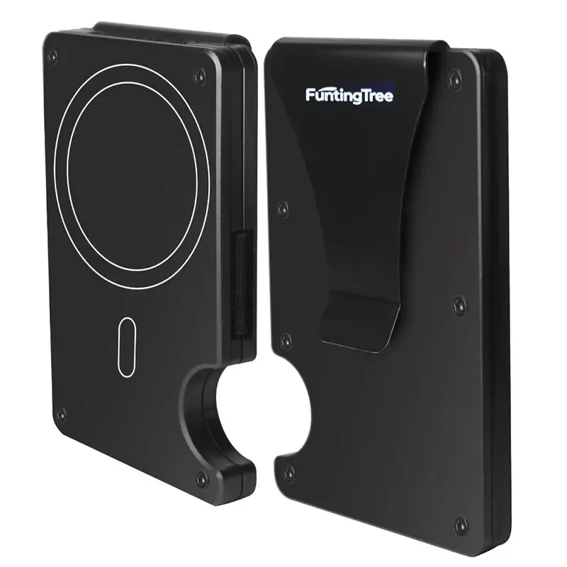 Kompatibel mit MagSafe-Geldbörse, schmales Portemonnaie für Herren mit Geldklammer, RFID-blockierendem Metallkartenhalter, minimalistisches magnetisches Portemonnaie