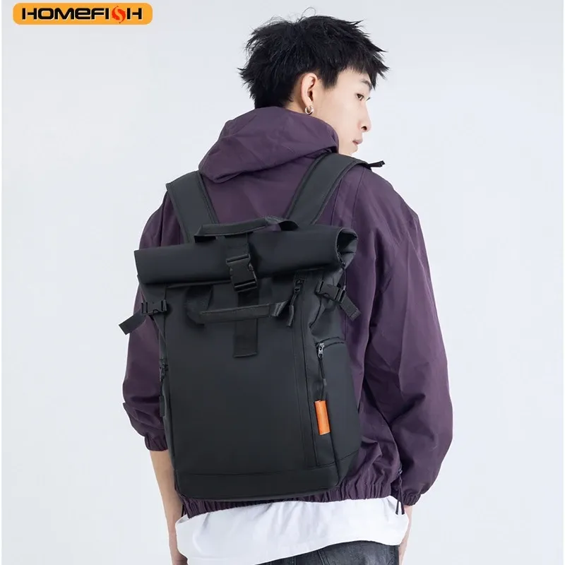 HOMEFISH Herren-Reisetasche, Laptop-Rucksack, wasserdicht, für Outdoor, Camping, Wandern, Schule, College, Business-Rucksack