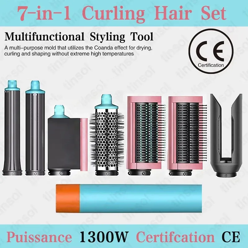 7-in-1-Haartrockner-Set, Multifunktions-Lockenstab, Haarglätter, Heißluftkamm, Styling-Set für zu Hause, salonähnlicher Effekt