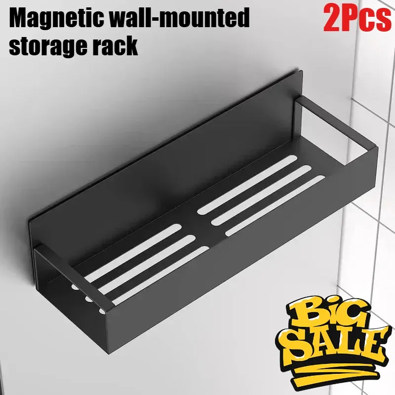 2 stücke Magnetische Lagerung Regal Gewürz Diverse Seite Lagerung Rack Hängenden Korb Platzsparende Küche Organizer Regal Haushalts Halter