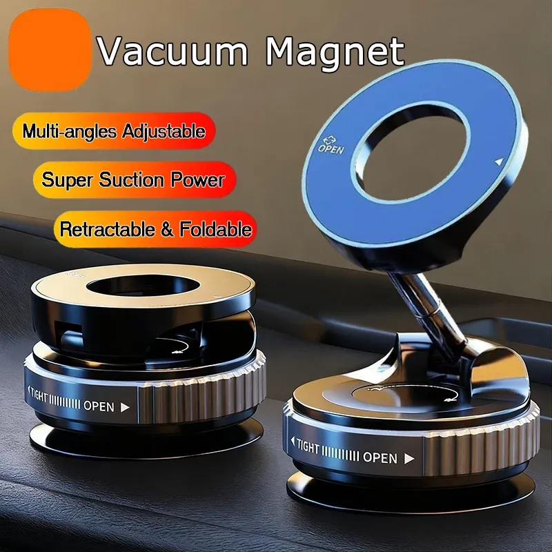 Magnetische Vakuum-Handyhalterung 360° °   Verstellbarer Halter, starker Saugnapf, Navigationsdesign, Ständerhalter für Auto, universell, 2026