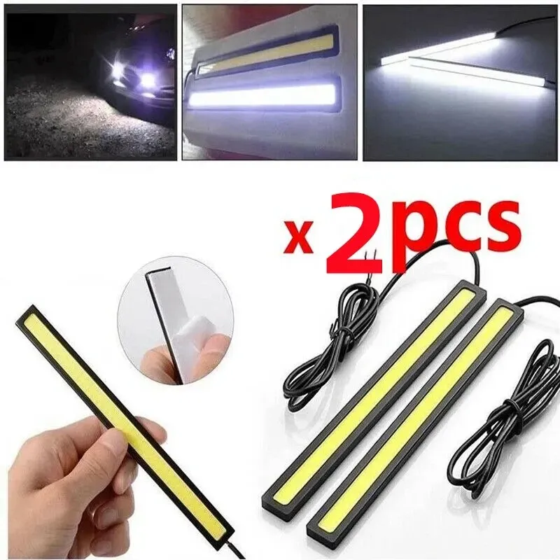 2 stücke 17 cm Universelle Wasserdichte Tagfahrlicht COB Nebel Lampe Auto Styling Led Tag Licht DRL Lampe Nebel bar Lampe Streifen Lichter
