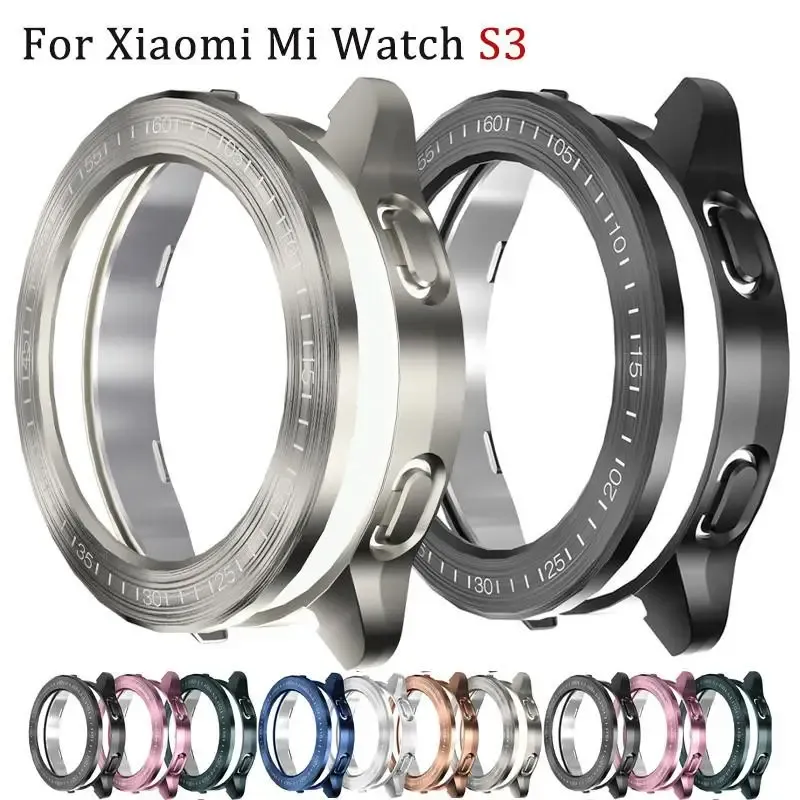 Abdeckung für Xiaomi Mi Uhr S3 Fall Zubehör PC Schutz Shell für Mi Uhr S3 Galvani Draht Zeichnung Hohl Fall + lünette Wir