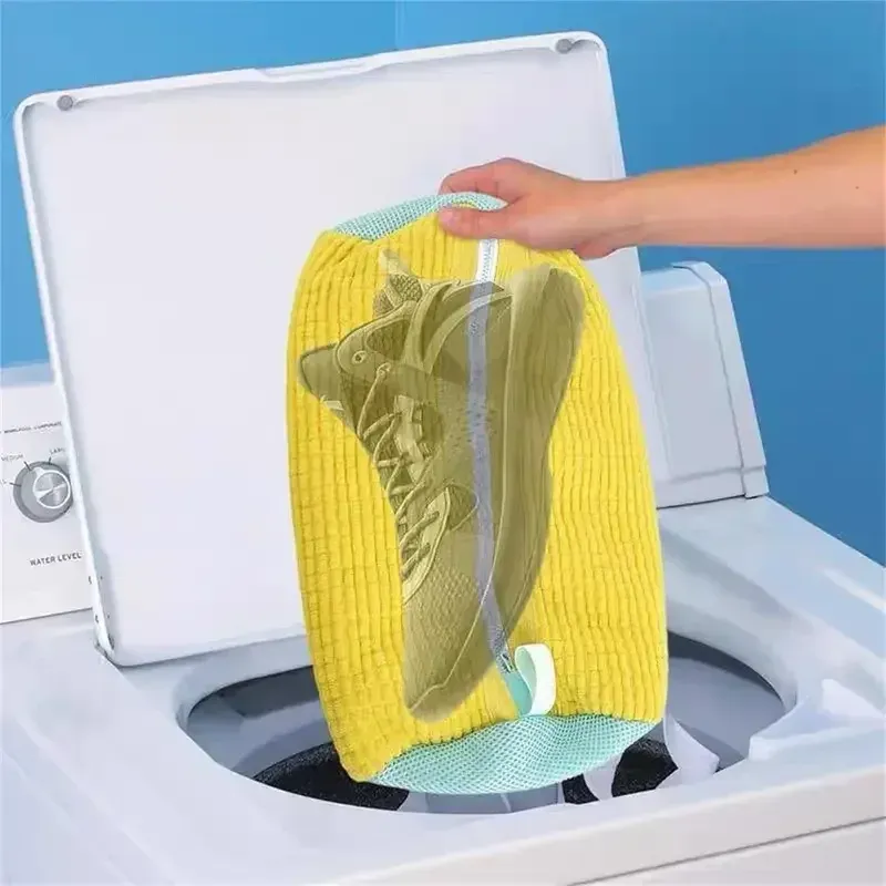Waschen Schuhe Tasche Organizer Baumwolle Wäsche Flauschige Fasern Entfernen Sie Schmutz Waschen Taschen Anti-Verformung Schuhe Organizer