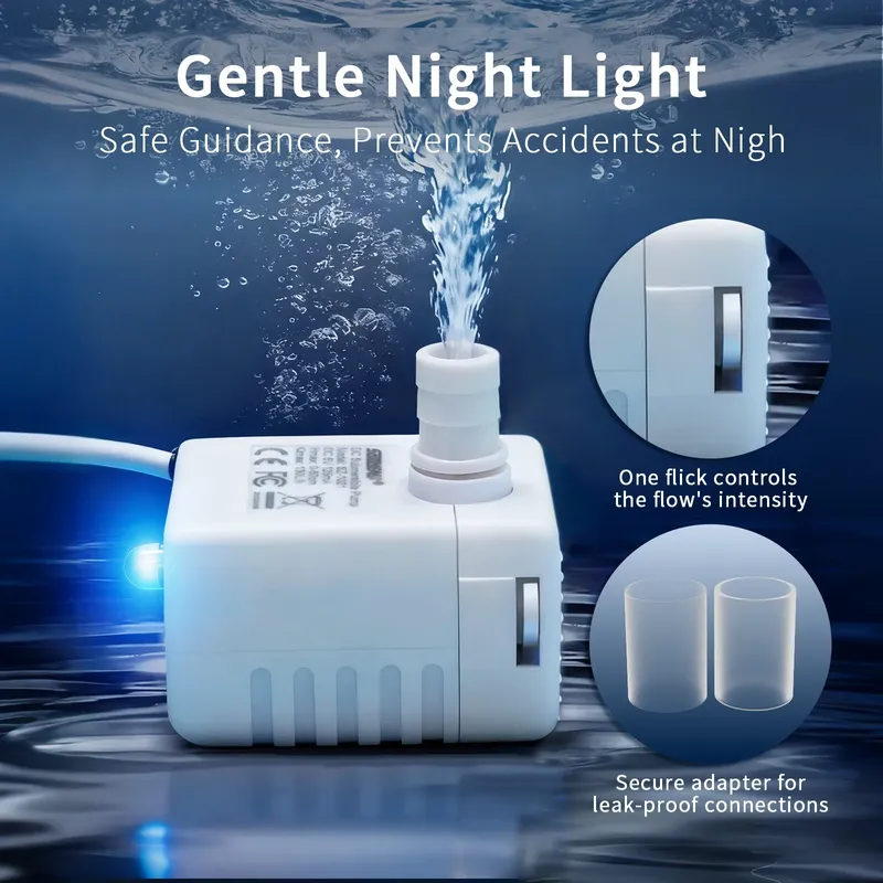 1-teilige, ultraeffiziente, leise USB-Wasserbrunnenpumpe für Haustiere mit LED-Anzeigeleuchte für Wasserbrunnen für Katzen, Premium-Ersatz