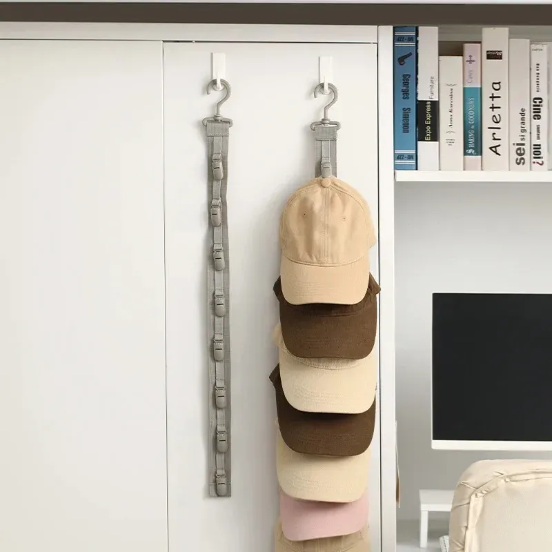 Kleiderschrank Hut Rack Hängen Seil Hut Lagerung Clips Hut Organizer Display für Baseball Caps Hut Kleiderbügel für Schrank Tür und Schlafzimmer