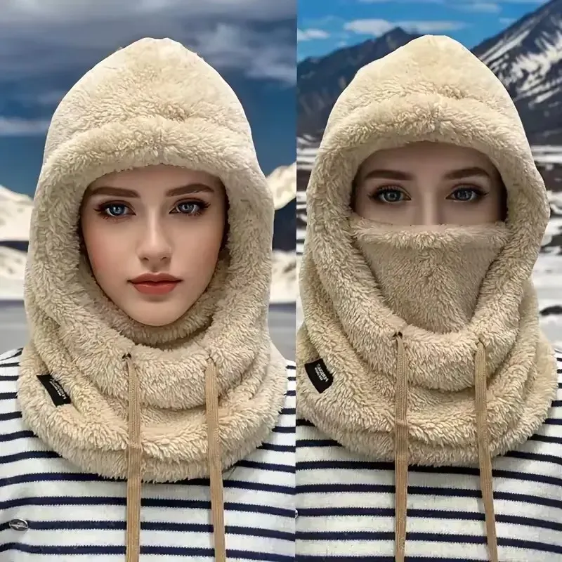 Warme thermische winddichte Sturmhaube, Ski-Haube, Motorrad-Gesichtsbedeckung, Polar-Fleece, verstellbar, Radfahren, Halsbedeckung, Vollgesichtsmaske für den Winter