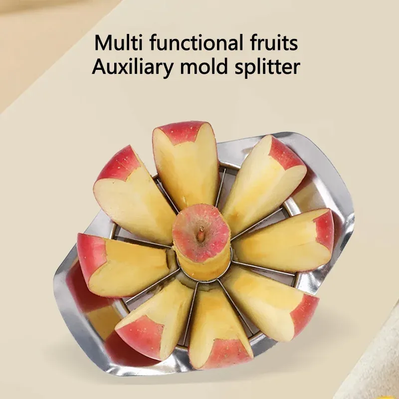 Multifunktionale Obst-Hilfsform, Küchenhelfer, Edelstahl, Komfortgriff, Teiler, Apfelschneider, Gemüse, Obst, Werkzeuge