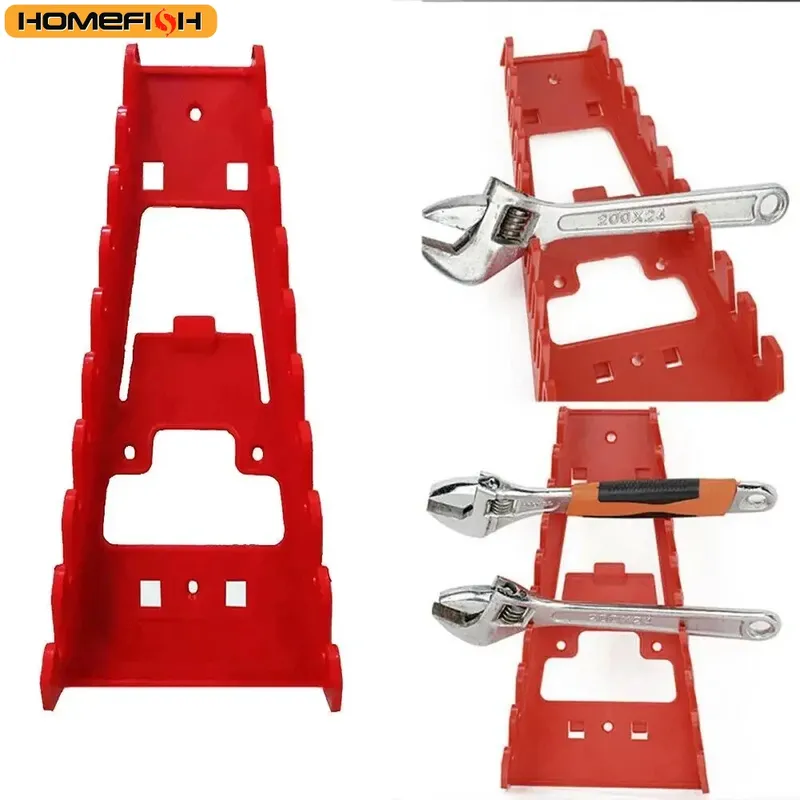 Roter Schraubenschlüssel-Organizer, schwarzer Schraubenschlüsselhalter, Kunststoff-Tablett, Steckdosen, Aufbewahrungswerkzeuge, Rack-Sortierer, Standard-Schraubenschlüsselhalter