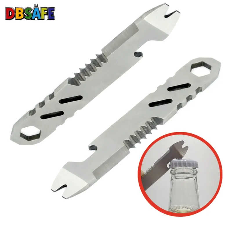 Mini Edelstahl Krähe bar Multifunktions Inbusschlüssel Flaschenöffner Tragbare Outdoor Camping EDC Werkzeug Überleben Ausrüstung