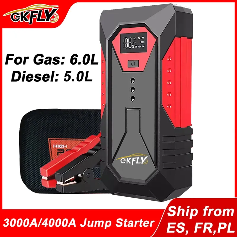 GKFLY 3000A/4000A Auto Starthilfe Power Bank Benzin Diesel Auto Batterie Ladegerät Starten Für Auto Batterie Booster zu starten Auto