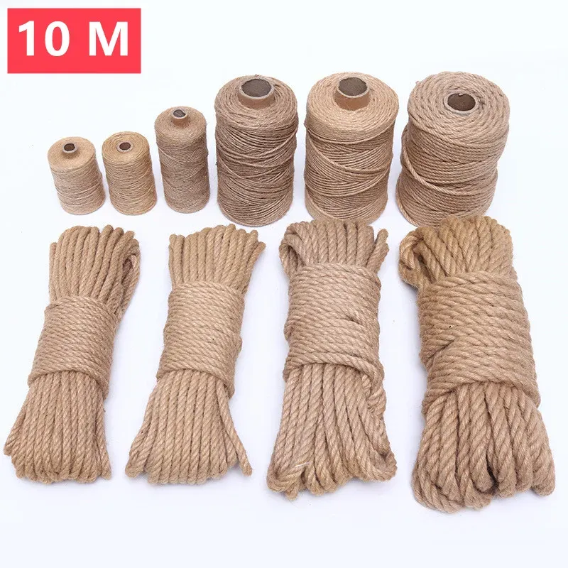 10 Meter Katzenkratz-Sisalseil, 4/6/8 mm dickes natürliches Juteseil für Kratzbäume, Katzenbäume, DIY-Projekte
