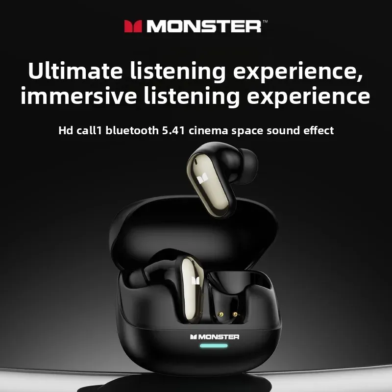 Neue Monster MQT52 TWS Drahtlose Bluetooth 5,4 Headset HIFI Stereo Musik Gaming Kopfhörer Sprechen Noise Cancelling Ohrhörer
