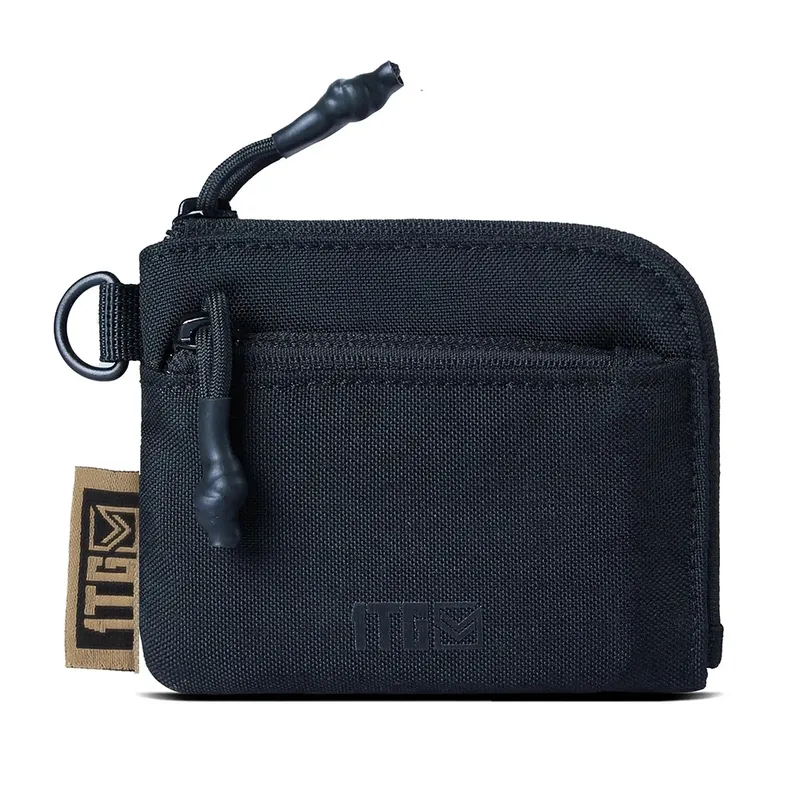 1TG TACTICAL Geldbörse, 500D minimalistische Geldbörse, Geldbörse, Ausweishalter, Geldbeutel, taktische Tasche mit YKK-Reißverschluss-Camo