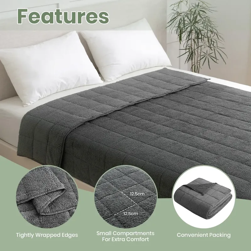 Good Nite Gewichtsdecke 8kg für Erwachsene, kuschelweiche Schweredecke gegen Stress & für besseren Schlaf, Grau