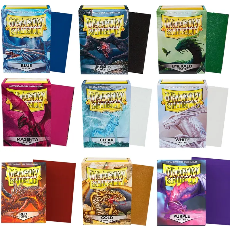100 Stück 66*91mm Dragon Shield Mehrfarbige Matte Kartenhüllen für PKM/Star Cards/Sport/PTCG Brettspiele Sammelgeschenke