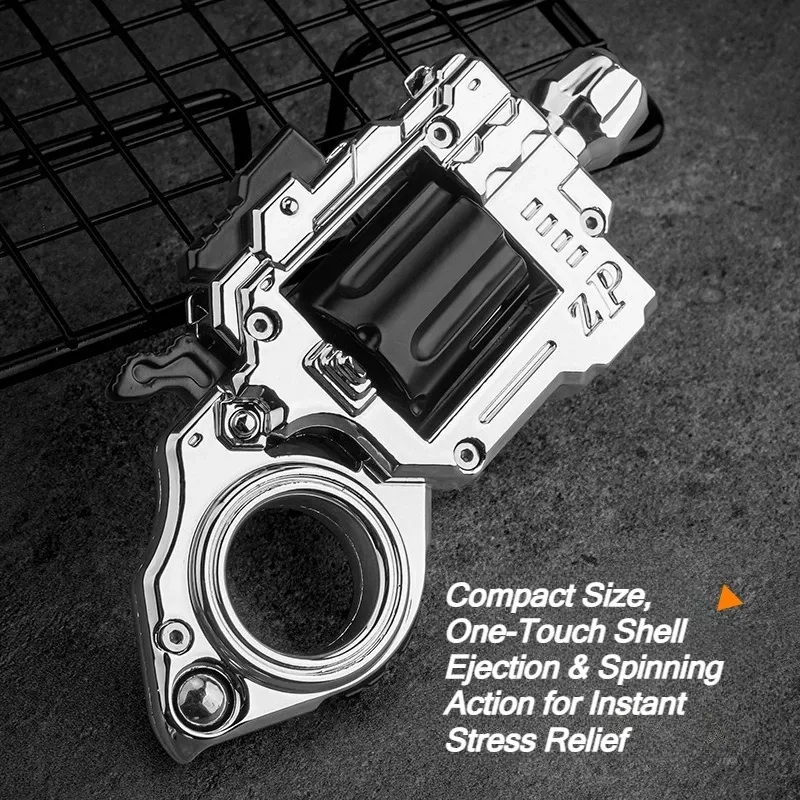 Fidget Spinner Revolver EDC Legierung Mini Gun Spielzeug Metall Sammlerstück Ringpistole zur Stressabbau Spaß beim Schießen Einzigartiges Geschenk für Jungen