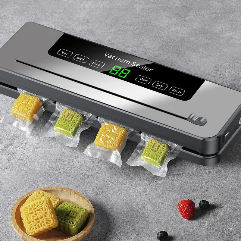 Vakuumiergerät für trockenes/nasses Lebensmittel, Verpackungsmaschine für die Aufbewahrung von Lebensmitteln in der Küche, Verschließmaschine mit integriertem Schneider, Vakuumverpackungsmaschine