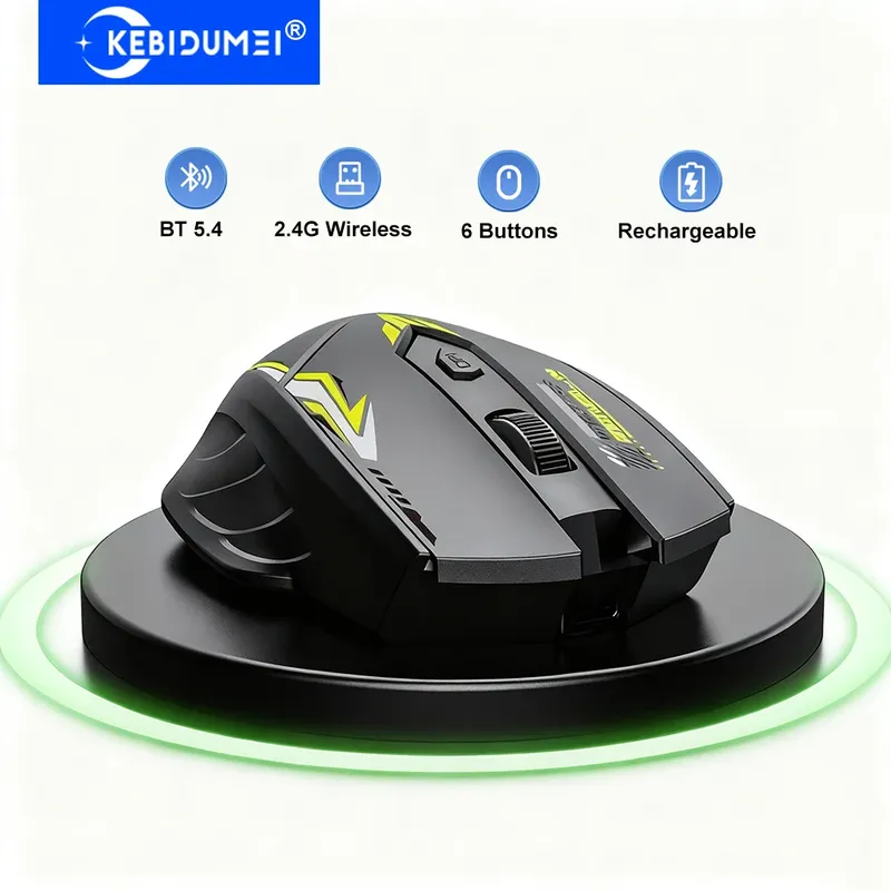 Bluetooth 5,4 Maus Dual-Modus 2,4G Drahtlose Maus 6 Tasten Gaming Maus Büro Stille Mäuse Wiederaufladbare Maus für PC Laptop