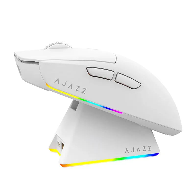 AJ139-V2-MC Tri-Mode Wired/2,4 GHz/BT Wireless Gaming Mouse mit magnetischer Ladestation PAW3311 Gaming-Chipsatz 12000 DPI Max