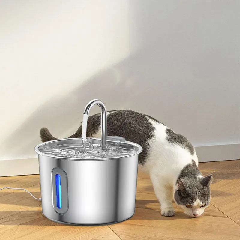 Automatischer Katzenwasserbrunnen, 2,2 l, intelligenter Haustierwasserspender mit Filter, Trinkbrunnen für Hunde, extrem leise Wasserpumpe