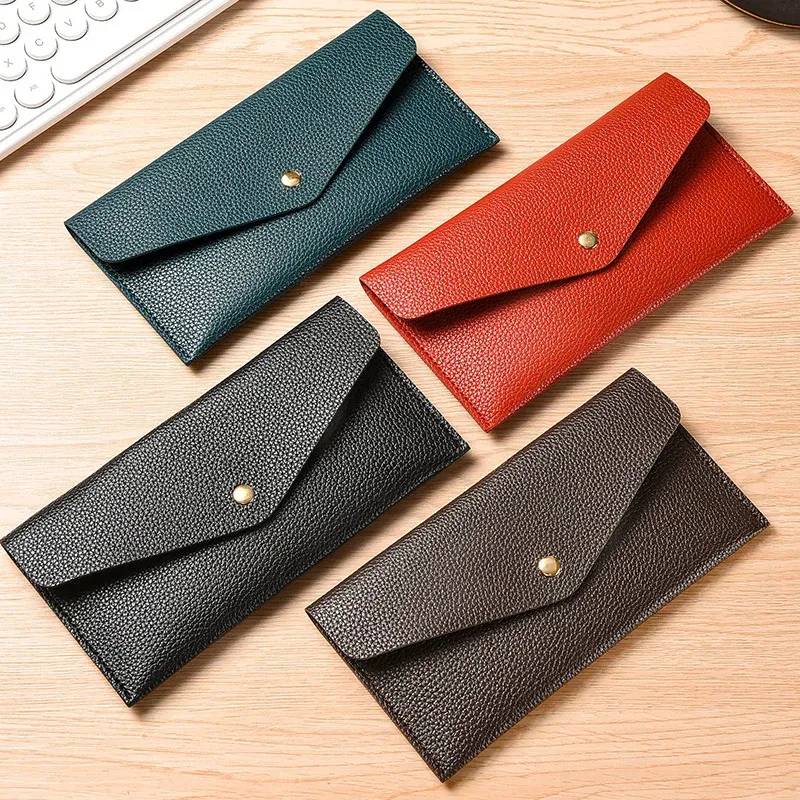Neue Damen-Geldbörse, lange, schlanke Geldbörse, minimalistische Mode, große Kapazität, weiches Leder, Kartenhalter, Handy-Geldbörse